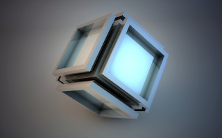 Blue white cube light inside - inside free wallpaper