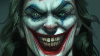 Joker green eyes red nose - a red nose free wallpaper