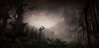 Creepy forest cross light bastien - creepy free wallpaper