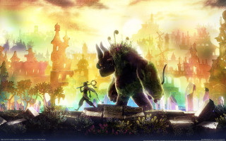 Monster city skyline rainbow architecture - cedric seaut keos masons free wallpaper