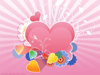 Heart with many hearts and - music free wallpaper
