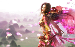 Pink dress umbrella flower fantasy - a pink umbrella free wallpaper