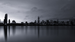 City skyline water matte long - long exposure free wallpaper for desktop