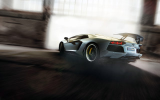 Sports car driving street building - a sports car free wallpaper