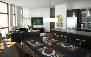 Dining table window football field - room table free wallpaper