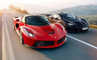 Red black sports cars mountains - free cars wallpaper for desktop