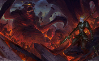 Demonic demon sword landscape battle - a demonic demon free wallpaper