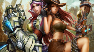 Fantasy steampunk girls robot city - steampunk free wallpaper