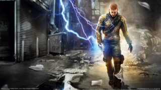 Man blue leather city lightning - a city street free wallpaper for desktop