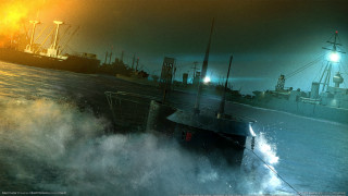 Large ship ocean city lights 2 - darek zabrocki free wallpaper for desktop