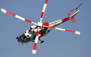 Helicopter blue sky stripes propeller - wing and a propeller free wallpaper