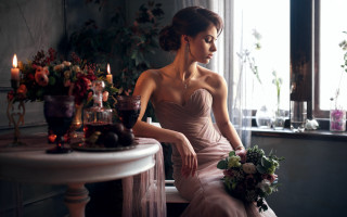 Anka zhuravleva bride candle flower - a bouquet of flowers free wallpaper for desktop