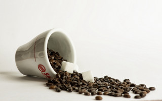 Coffee spill ground beans hyperrealism - david begbie free wallpaper