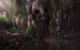 Skull forest flower stream vines - the middle free wallpaper for desktop
