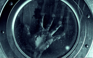 Handprint metal waterdroplets circularwindow holography - a metal object free wallpaper