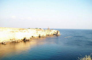 Boat cliff beach hurufiyya matte - bascove free wallpaper for desktop