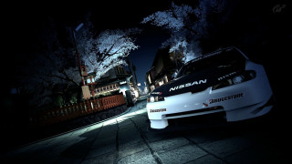 White car night fence trees - free gaming wallpaper