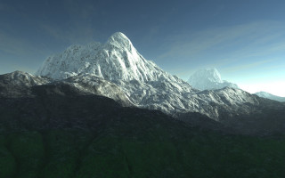 Mountain landscape river sky volumetric - volumetric lighting free wallpaper for desktop