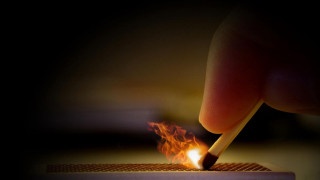 Person lighting match sparks fire - the other hand free wallpaper