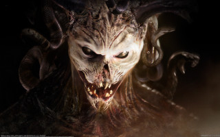 Demonic horned fanged gothic darkfantasy - large horn free wallpaper