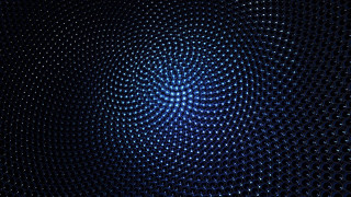 Blue circular spirals hologram night - anish kapoor free wallpaper
