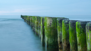 Pier lake mountain sky water - a long wooden pier free wallpaper