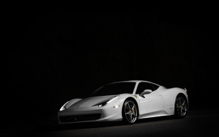 White sports car black background 6 - the side of the car free wallpaper