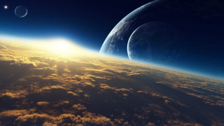 Earth space sun clouds moon - a view of the earth free wallpaper