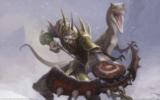 Dinosaur rider snowy forest armor 2 - a bow free wallpaper
