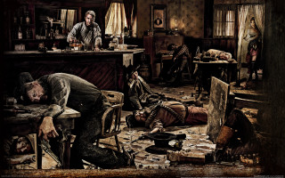 Man room people knife american - western comic book art free wallpaper for desktop