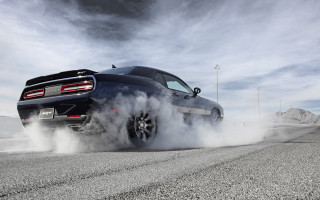 Black car smoke mountains tilt - tire free wallpaper for desktop