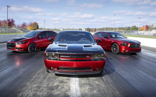 Three red black cars driving - car free wallpaper for desktop
