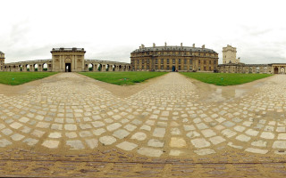 Clocktower greenfield bench christopherwren ultrawide - ultra wide angle free wallpaper for desktop