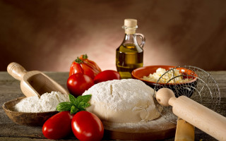 Table bowl cheese tomatoes oliveoil - rolling free wallpaper for desktop