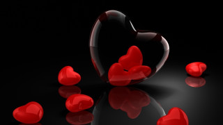 Heart reflections romantic love 3d 2 - the surface free wallpaper