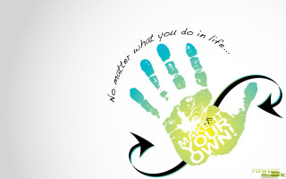 Green palm hand quote demon - life free wallpaper for desktop