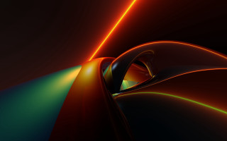Bright orange green object red - path free wallpaper