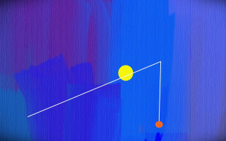 Yellow ball blue line red - a red ball free wallpaper