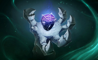 Stylized person purple object green - a green swirl free wallpaper