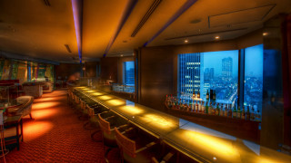 Cityscape night lights bar open - the counter free wallpaper
