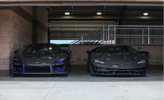 Garage cars staircase man symmetry - two car free wallpaper