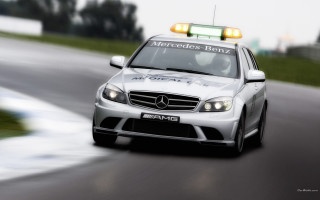 Mercedes benz police car race - foto realistic free wallpaper