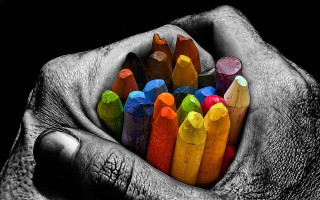 Crayon artist black background colorful - crayon art free wallpaper