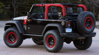Jeep red rims black top - a jeep free wallpaper