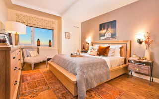 Bedroom ocean view EnguerrandQuarton warm - warm free wallpaper