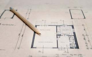 Pencil blueprint floorplan wireframe scenery - free architecture wallpaper