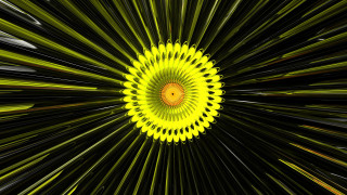 Yellow circular abstract generative caustics - a yellow center in the middle free wallpaper