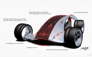Futuristic car red white interior 2 - a futuristic car free wallpaper