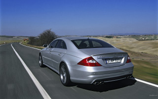 Silver car road grass trees - a field of grass and trees free wallpaper for desktop