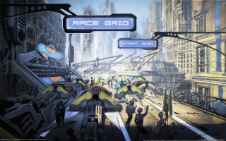 Futuristic city race grid afrofuturism - concept design art free wallpaper for desktop